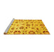 Sideview of Machine Washable Abstract Yellow Modern Rug, wshabs3810yw