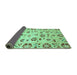 Sideview of Abstract Turquoise Modern Rug, abs3810turq