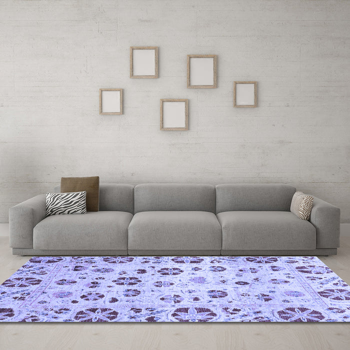 Machine Washable Abstract Blue Modern Rug in a Living Room, wshabs3810blu