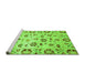 Sideview of Machine Washable Abstract Green Modern Area Rugs, wshabs3810grn