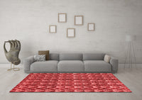 Machine Washable Abstract Red Modern Rug, wshabs3811red