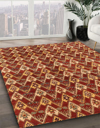 Abstract Red Modern Rug, abs3811