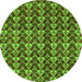 Round Abstract Green Modern Rug, abs3811grn