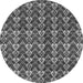 Round Machine Washable Abstract Gray Modern Rug, wshabs3811gry