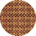 Round Abstract Brown Modern Rug, abs3811brn