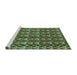 Sideview of Machine Washable Abstract Turquoise Modern Area Rugs, wshabs3811turq