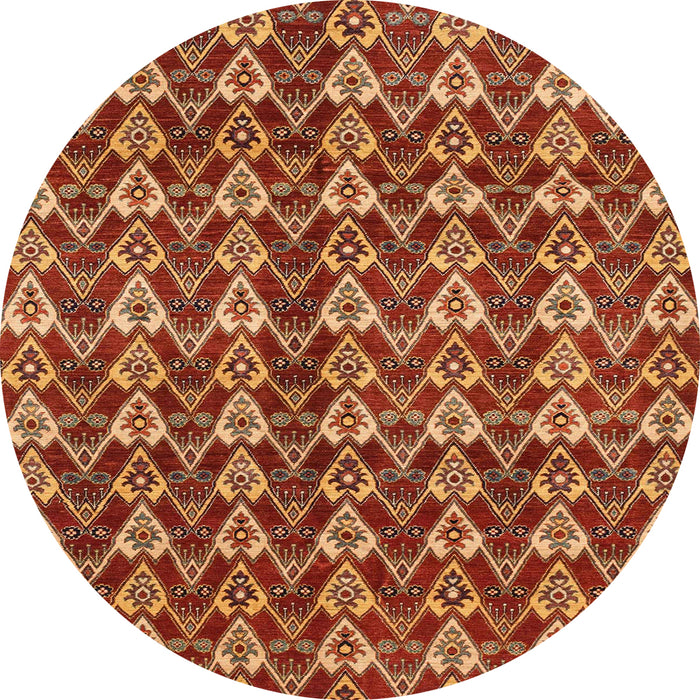 Round Abstract Red Modern Rug, abs3811