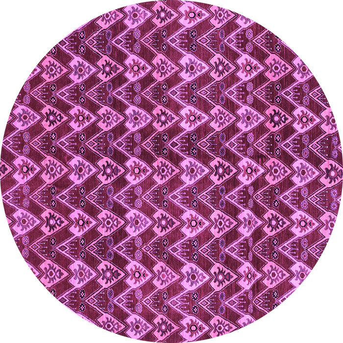 Round Machine Washable Abstract Purple Modern Area Rugs, wshabs3811pur