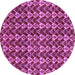 Round Machine Washable Abstract Purple Modern Area Rugs, wshabs3811pur