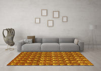 Machine Washable Abstract Yellow Modern Rug, wshabs3811yw