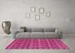 Machine Washable Abstract Pink Modern Rug in a Living Room, wshabs3811pnk