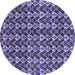 Round Abstract Blue Modern Rug, abs3811blu