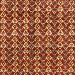 Square Machine Washable Abstract Tomato Red Rug, wshabs3811