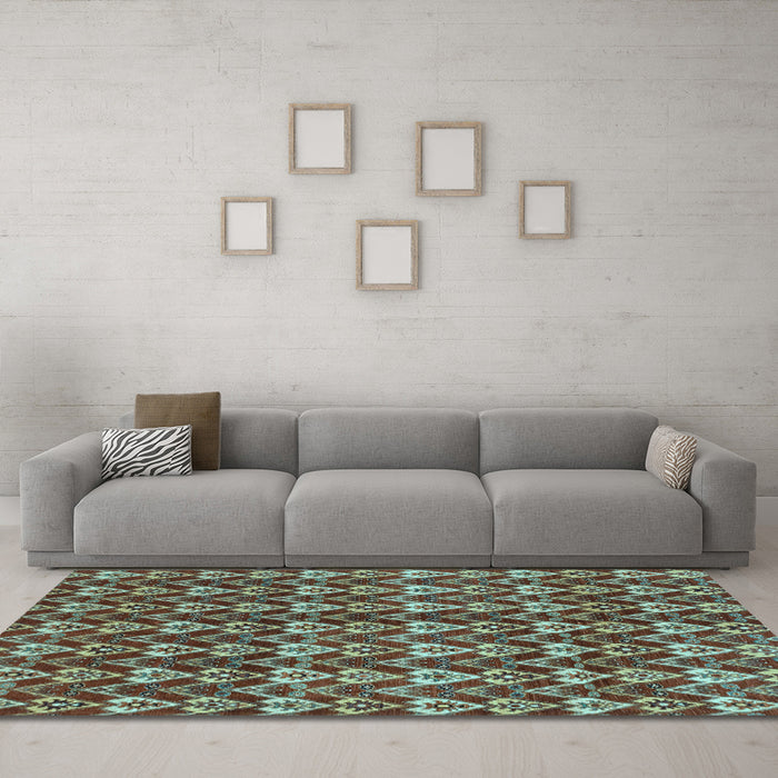 Machine Washable Abstract Light Blue Modern Rug in a Living Room, wshabs3811lblu