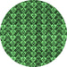 Round Abstract Emerald Green Modern Rug, abs3811emgrn