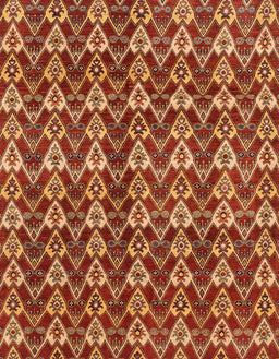 Machine Washable Abstract Tomato Red Rug, wshabs3811