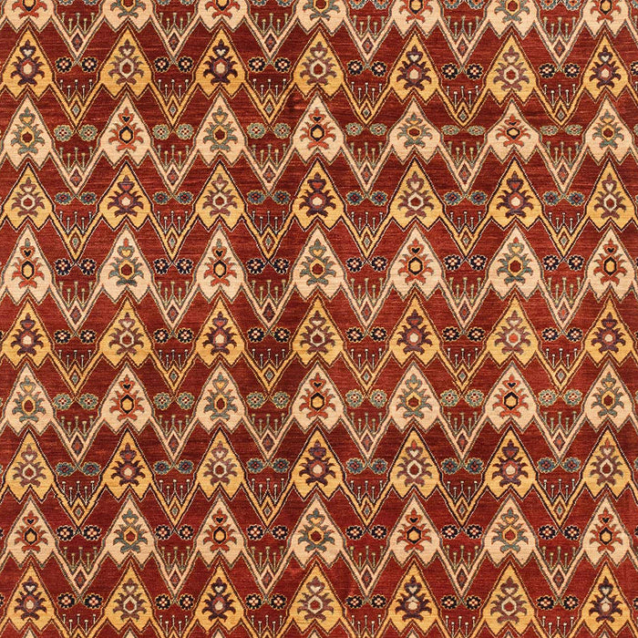 Machine Washable Abstract Tomato Red Rug, wshabs3811