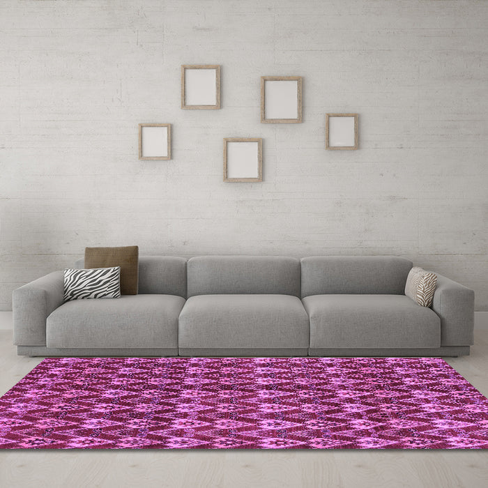 Machine Washable Abstract Purple Modern Area Rugs in a Living Room, wshabs3811pur