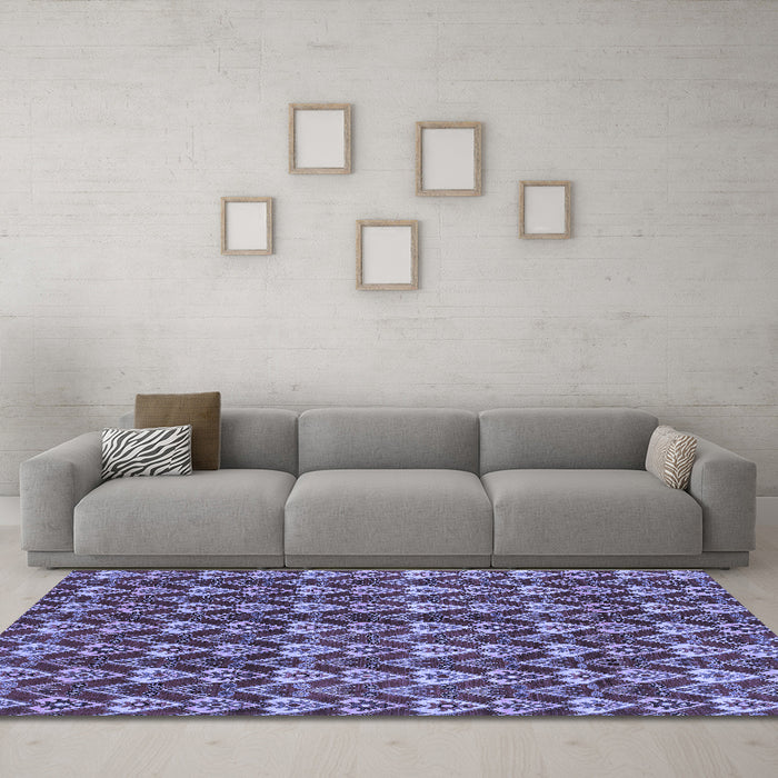 Machine Washable Abstract Blue Modern Rug in a Living Room, wshabs3811blu
