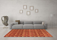 Machine Washable Abstract Orange Modern Rug, wshabs3811org