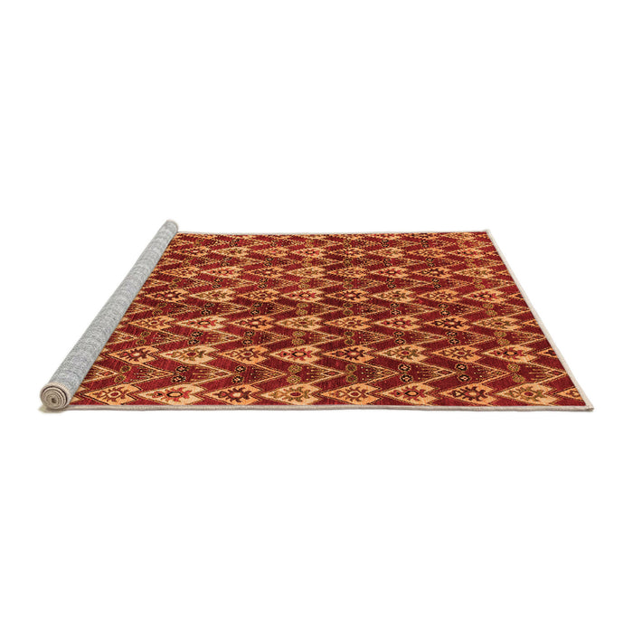 Sideview of Machine Washable Abstract Orange Modern Area Rugs, wshabs3811org