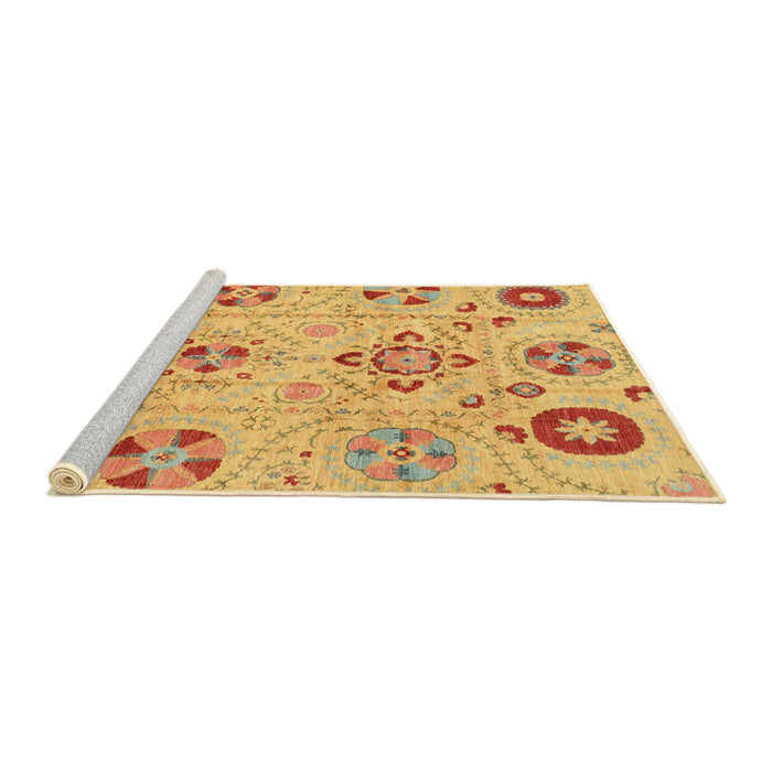 Sideview of Machine Washable Abstract Orange Rug, wshabs3812