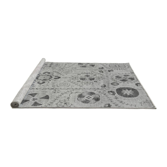 Sideview of Machine Washable Abstract Gray Modern Rug, wshabs3812gry
