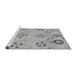 Sideview of Machine Washable Abstract Gray Modern Rug, wshabs3812gry