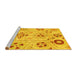 Sideview of Machine Washable Abstract Yellow Modern Rug, wshabs3812yw