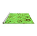 Sideview of Machine Washable Abstract Green Modern Area Rugs, wshabs3812grn