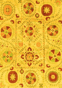 Abstract Yellow Modern Rug, abs3812yw