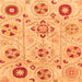 Square Machine Washable Abstract Orange Modern Area Rugs, wshabs3812org