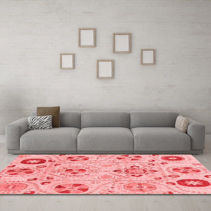 Modern Red Washable Rugs