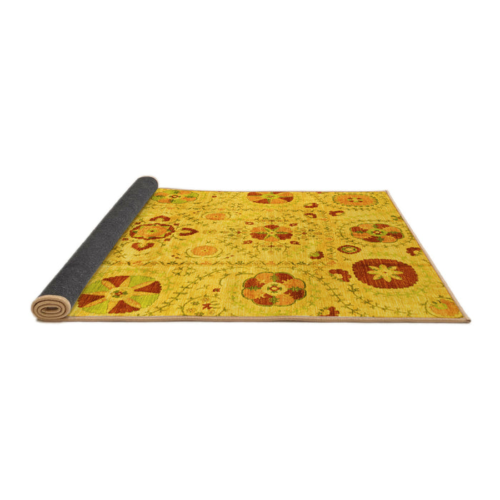 Sideview of Abstract Yellow Modern Rug, abs3812yw