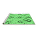 Sideview of Machine Washable Abstract Emerald Green Modern Area Rugs, wshabs3812emgrn