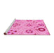 Sideview of Machine Washable Abstract Pink Modern Rug, wshabs3812pnk