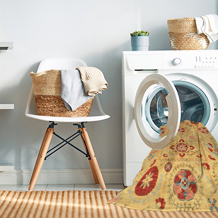 Machine Washable Abstract Orange Rug in a Washing Machine, wshabs3812