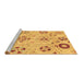 Sideview of Machine Washable Abstract Brown Modern Rug, wshabs3812brn