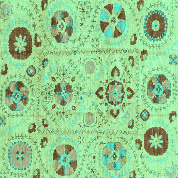 Square Abstract Turquoise Modern Rug, abs3812turq