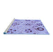 Sideview of Machine Washable Abstract Blue Modern Rug, wshabs3812blu