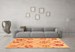 Machine Washable Abstract Orange Modern Area Rugs in a Living Room, wshabs3812org