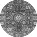 Round Abstract Gray Modern Rug, abs3813gry