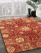 Machine Washable Abstract Red Rug in a Family Room, wshabs3813