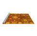 Sideview of Machine Washable Abstract Yellow Modern Rug, wshabs3813yw