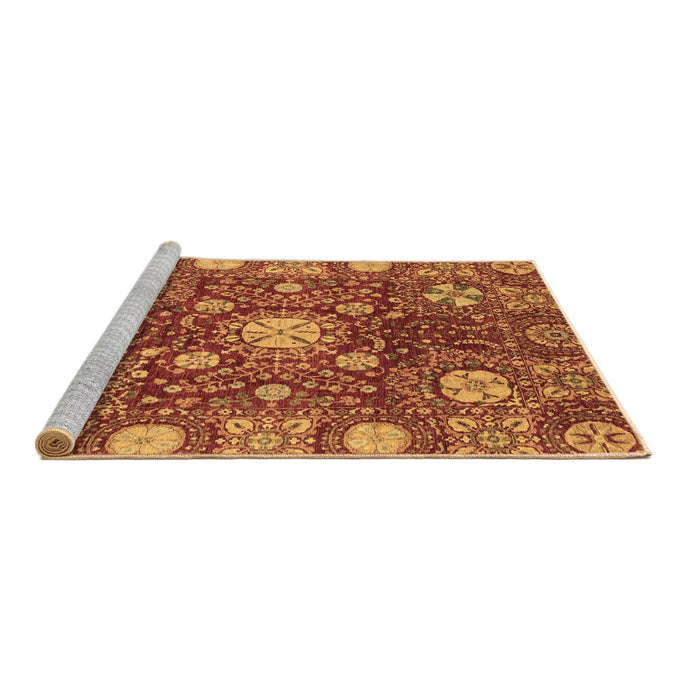 Sideview of Machine Washable Abstract Brown Modern Rug, wshabs3813brn