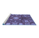 Sideview of Machine Washable Abstract Blue Modern Rug, wshabs3813blu