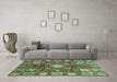 Machine Washable Abstract Turquoise Modern Area Rugs in a Living Room,, wshabs3813turq