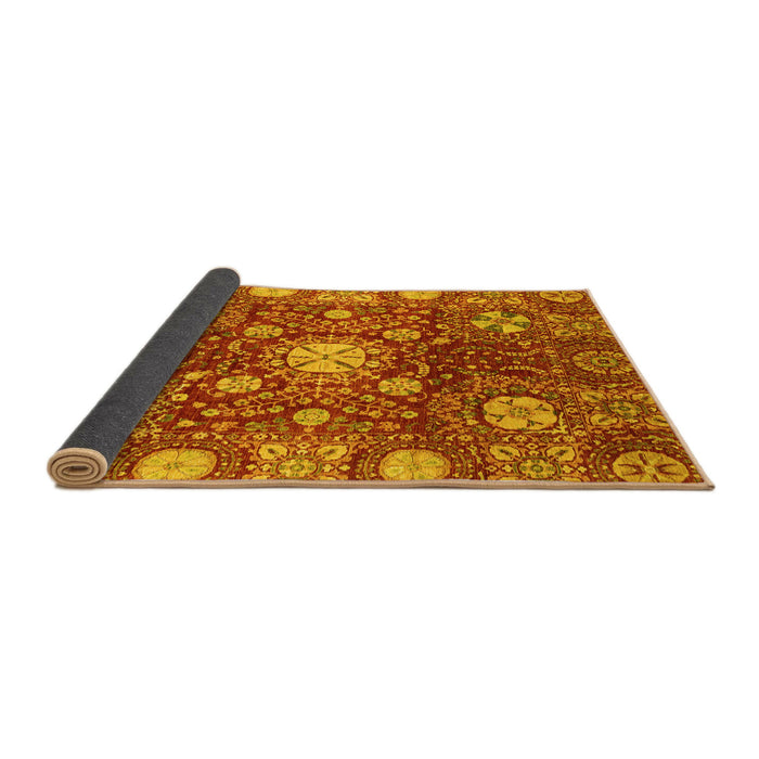 Sideview of Abstract Yellow Modern Rug, abs3813yw