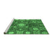 Sideview of Machine Washable Abstract Emerald Green Modern Area Rugs, wshabs3813emgrn