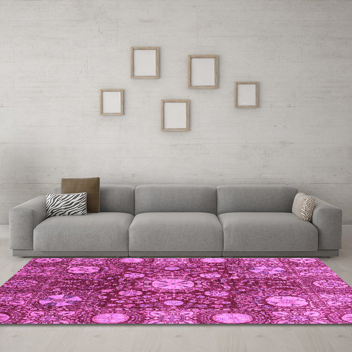 Machine Washable Abstract Purple Modern Area Rugs in a Living Room, wshabs3813pur